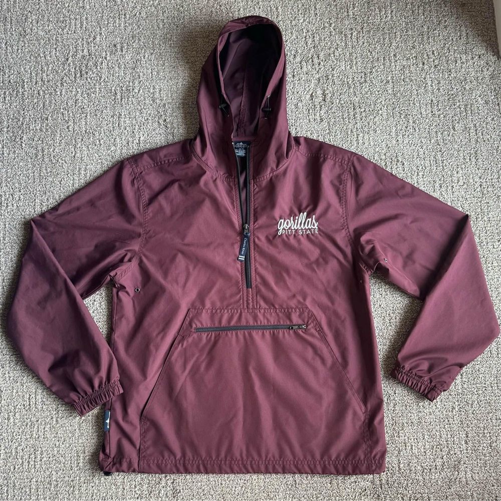 NEW Pittsburg State University Maroon Half Zip Windbreaker Jacket Women Size XS